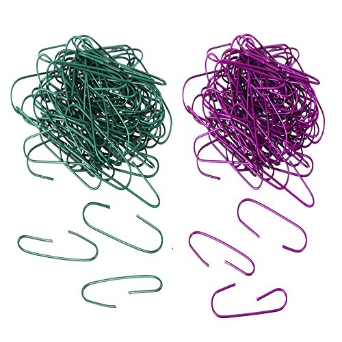 Bullet Face 100ct Holiday Ornament Hooks Christmas Tree Decorating Hangers - Metal Wire (Green & Pink)
