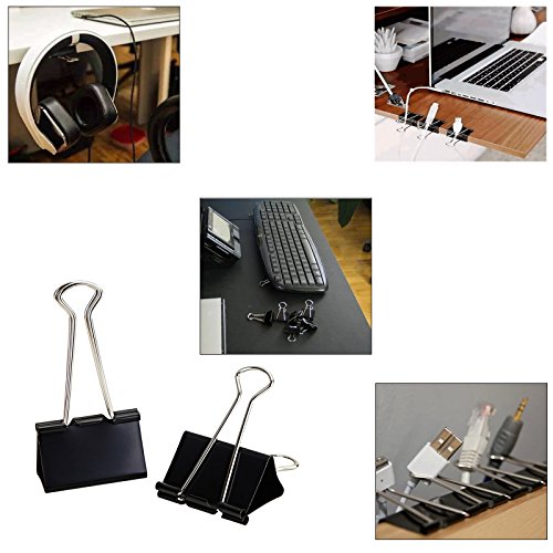 162 Pcs Binder Clips LANMOK Paper Clamps Assorted 6 Sizes With Plastic Storage Box for Note Letter Paper Office School Home Supplies