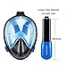 Octobermoon Original Second Gerneration 180°Full view Panoramic full face Snorkel Mask.with anti-fog anti-leak snorkeling Design,See More water world Larger Viewing Area (Black II, Large/Extra Large)