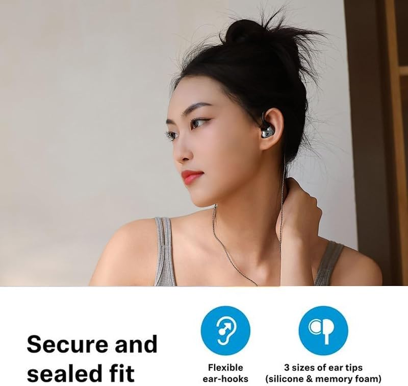 IE 200 Audiophile Audiophile Stereo Wired: auscultadores intra-auriculares com fios com som claro e superior de alta fidelidade, voz realista e graves potentes - prateados