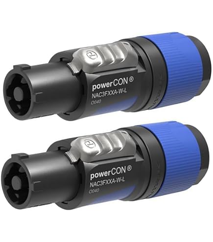 Amazon.com: 2 NEUTRIK NAC3FXXA-W-L 20A POWERCON (Blue) Power in