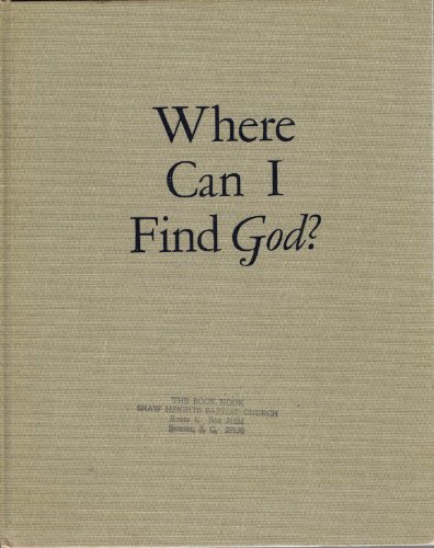 Where can I find God? 0687451582 Book Cover