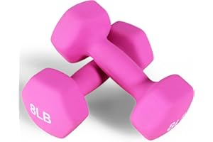 Fitvids Neoprene Dumbbell Hand Weights, Anti-Slip, Anti-roll, Hex Shape Colorful, Pair or Set with Stand