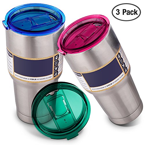 30 oz Tumbler Lids Set of 3 Fit for YETI Rambler, Ozark Trail, Rtic and More, maxin Spill Proof and  - //coolthings.us