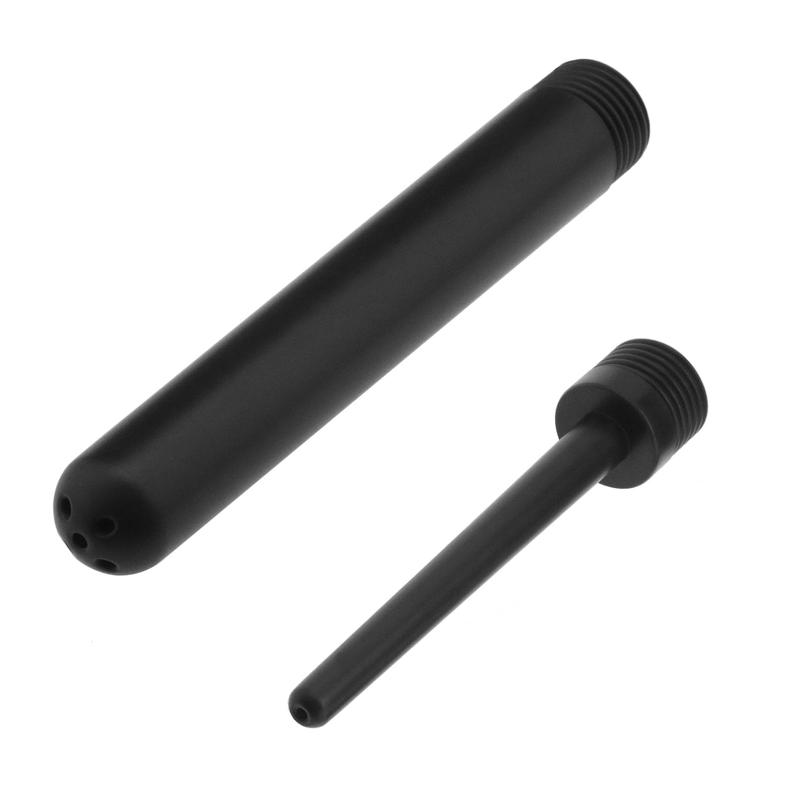 eMagTech 2Pcs Shower Nozzle Set Shower Heads Portable Enema Bottle Nozzle Bathroom Accessories Compatible with Most Shower ABS Black