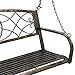 Yaheetech Iron Porch Swing Hanging Bench Chair Patio Bench Outdoor Swing Glider Chair Outdoor Funiture Fleur-De-Lis Design