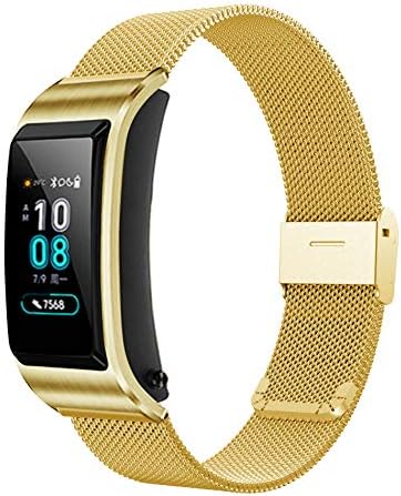 XIHAMA Watch Strap for Samsung Gear S2 Classic, 20mm Quick Release Stainless Steel Bracelet Compatible with Galaxy Watch 42mm, Gear Sport, Garmin Vivoactive 3 (20mm, gold)