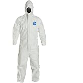 DuPont Tyvek Disposable Coveralls With Hood - TYVEK COVERALL WITH HOOD - X-LARGE, White