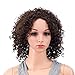SWACC 12-Inch Short Big Bouffant Curly Wigs for Women Synthetic Heat Resistant Fiber Hair Pieces with Wig Cap (Dark Brown-4#)