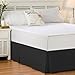 LDC Size Queen Bed Skirt 16 Inch Drop - Brushed Microfiber Pleated Bedskirt - Easy Fit, Wrinkle & Fade Resistant (Black)