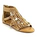 BAMBOO DINO-71S Women's Closed Back Multi Straps Flat Fringe Sandals