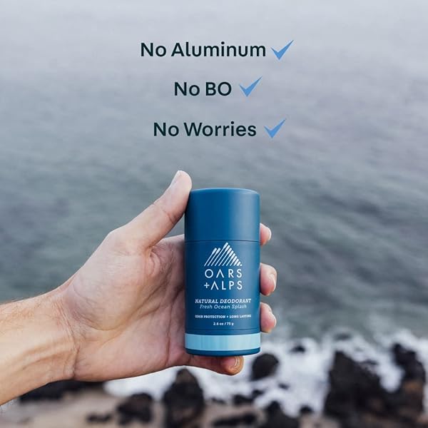 OARS + ALPS ALUMINUM FREE DEODORANT FOR MEN | LONG LASTING ODOR PROTECTION, CLEAR & FREE OF WHITE RESIDUE, ANTI-CHAFING SMOOTH GLIDE, DERMATOLOGIST TESTED, FRESH OCEAN SPLASH, 1PK, 2.6OZ