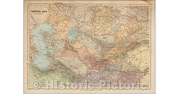 Amazon Com Historic Map Central Asia Caspian Sea Turkmenistan Uzbekistan Southern Kazakhstan Tajikistan Kyrgystan Northern Afghanistnan 1896 Edward Stanford Vintage Wall Art 62in X 44in Posters Prints