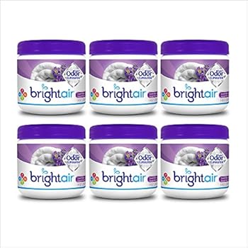 Bright Air Solid Air Freshener and Odor Eliminator, Lavender and Linen Scent, 14 Oz Each, 6 Pack