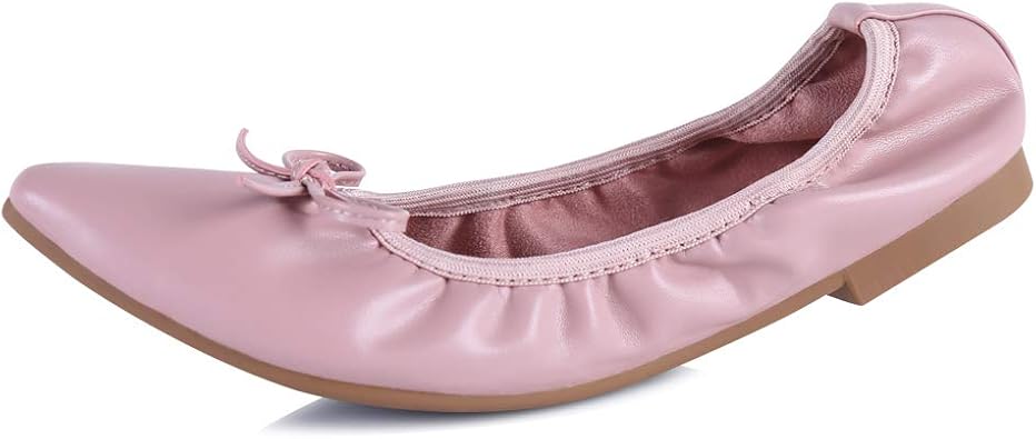 Amazon Sorliva 折りたたみ パンプス バレエシューズ 携帯スリッパ フラットシューズ リボン紐 収納袋付き スエード ポインテッドトゥ ぺたんこ靴 婦人靴 ママシューズ 軽い 柔らかい 持ち運び 可愛い 履きやすい 旅行 プレゼント スリッパ ルームシューズ