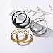 Black Hoop Earrings 40mm Circle Round Stainless Steel Minimalist Hoops Hypoallergenic for Women Sensitive Ears