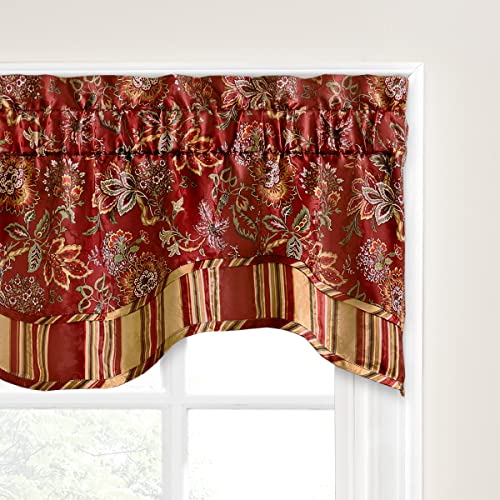 Waverly Navarra Farmhouse Scalloped Valance Rod Pocket Window Curtain