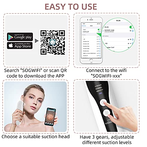 Blackhead Remover Vacuum Pore Cleaner with Camera, VITCOCO Facial Suction Pore Cleaner, Blackhead Extractor Tool Kit for Nose