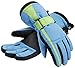 Simplicity Boys Youth Waterproof and Thinsulate Winter Ski Snow Gloves, Black/Blue Green-M(6-8Years)