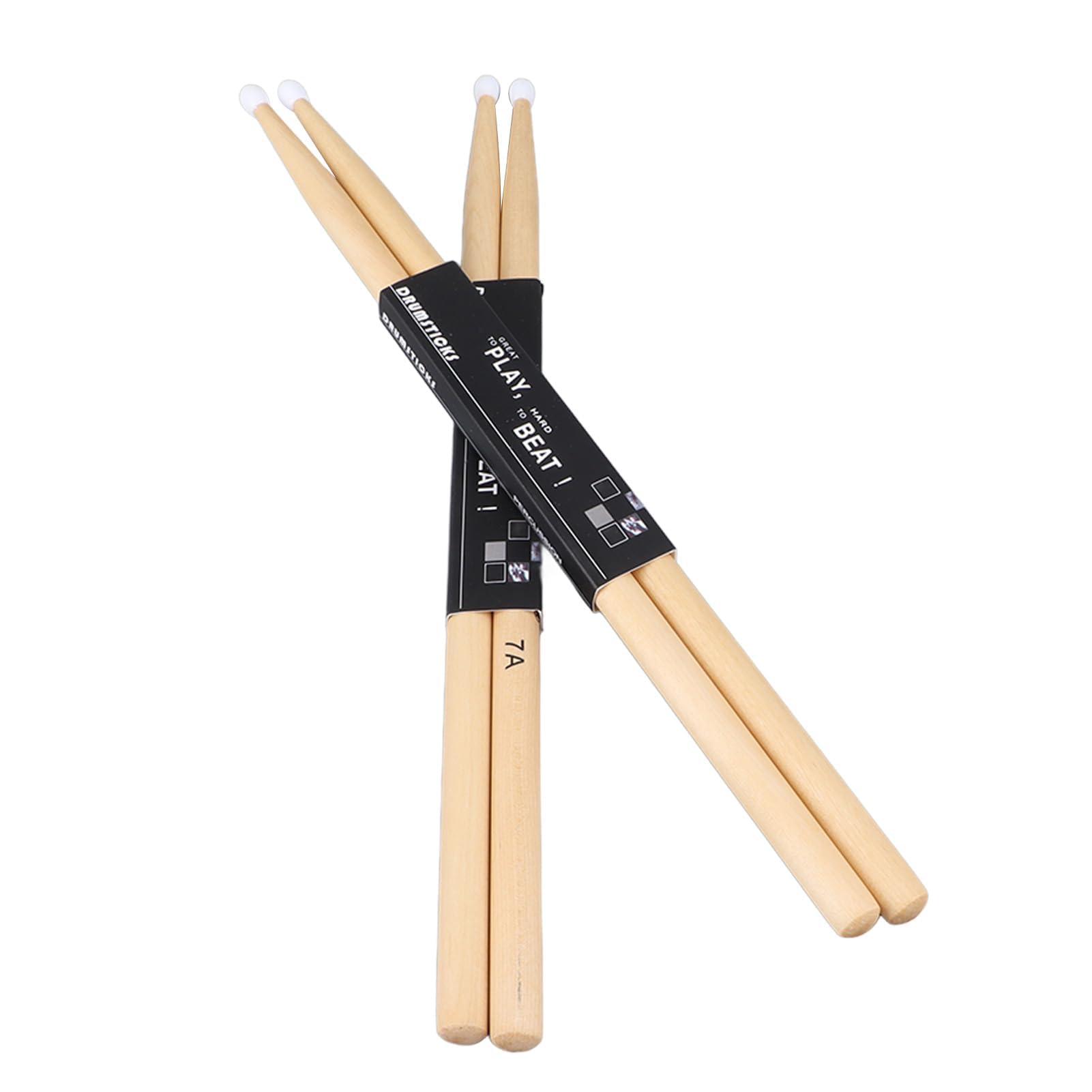 2 Pairs 7A Drumsticks Maple Wood Drum Sticks with Nylon Tip Percussion Drum Accessories for for Adults and Beginners Exercise Performance