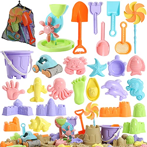 Photo 1 of Beach Sand Toys for Kids - 31 pcs Sandbox Toy Set for Kids 3-10