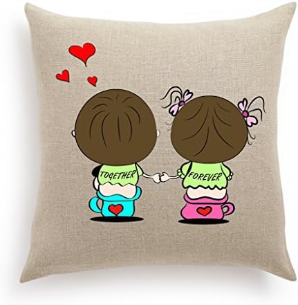Haute Art Designs Decorative DIY Pillow Cover with 12 Paint Tubes and Brush - Together Forever