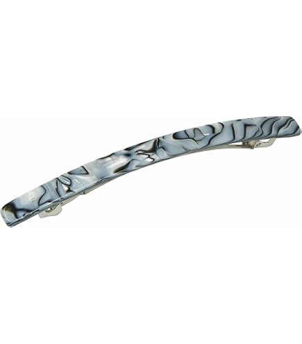 Long Rectangle Hair Clip Gray Magma Handmade Celluloid Automatic Style Amazon.com : French Amie Long Rectangle Large 4” Gray Magma  main image 3