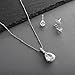 Mariell Vintage CZ Pear-Shaped Teardrop Necklace and Earring Jewelry Set for Bride, Prom & Bridesmaid