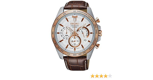Amazon.com: Seiko neo Sports Mens Analog Quartz Watch with Leather Bracelet  SSB306P1 : Clothing, Shoes \u0026 Jewelry