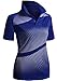 CLOVERY Golf Wear Two Tone Collar Short Sleeve Basic Polo Top Cobalt Medium