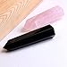 banshren Set of 2 Specimen Tumbled Polished Healing Crystal Wands 6 Faceted Reiki Chakra Meditation Therapy Stones Include about 3 Inch Rose Quartz Crystal Points & Black Obsidian
