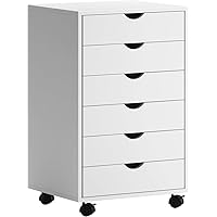 soges 6 Drawer Vertical File Cabinet Whith Wheels, Mobile Filing Cabinet Under Desk Storage, Rolling Drawer Cabinet for Home 