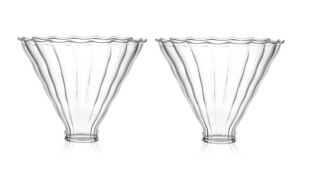 Mozacona 2pcs Glass Funnel Pour Over Coffee