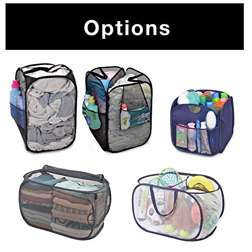 Smart Design Pop Up Laundry Hamper with Divider, Zipper, and Portable