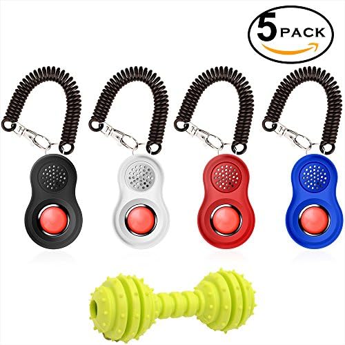 Dog Training Clicker，Training Clicker for dogs with Wrist Strap，Pet Training Clicker set 2018 NEW UPGRADE best for Puppy Cats Birds Horses(5 Pack)