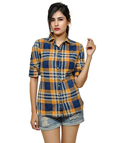 peppers indigo checks women's shirt.