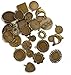 Makhry 30pcs Antique Bronze Alloy Cabochon Frame Setting Tray Pendant Mixed Tibetan Style Alloy Pendant Cabochon Bezel Settings