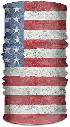American Flag Oil Painting Wood Unisex Fashion Quick-drying Microfiber Headdress Outdoor Magic Scarf Neck Neck Scarf Hooded Scarf Super Soft Handle