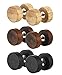 Tanyoyo Wood Cheater Fake Ear Plugs Gauges Illusion Screw Stud Earrings 3-6 pair a set