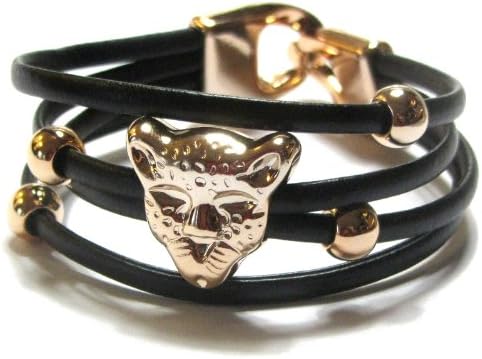 Lovely Lauri Leather Leopard Costume Jewellery Bracelet