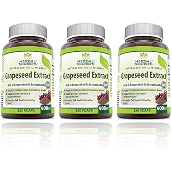 Herbal Secrets Grapeseed Extract 400mg 120 Capsules - (Pack of 3)