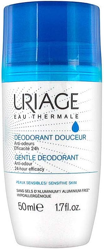 Uriage Gentle Roll-On Deodorant 50ml, Anti-Odor, 24h Efficacy, Sensitive Skin, Aluminium-Free