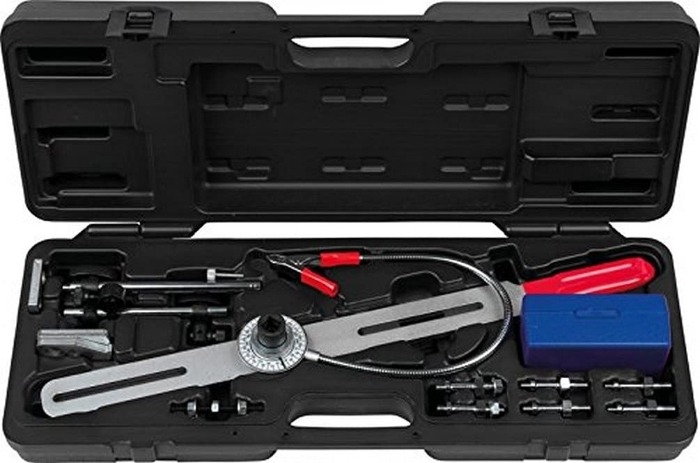 KS TOOLS Dual Mass flywheel Inspection Tool with Angular Degree disc and dial Gauge, 21 pcs, Clear