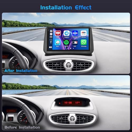 Inefala 4+64G Android 15 Car Radio for Renault Clio 3th 2005-2014, 9'' in-Cell Bildschirm with Wireless Carplay and Android Auto Link Mirror Radio FM/RDS GPS WiFi Bluetooth SWC Backup Camera