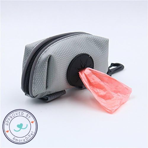AmoreDiPET Portable Dog Waste Poop Bag Holder and Dispenser for Dogs - Waterproof