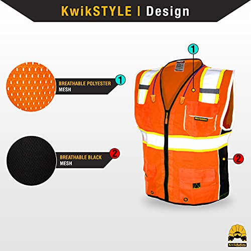 KwikSafety (Charlotte, NC) CLASSIC Safety Vest [JUMBO Pocket] Class 2