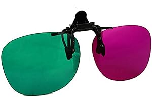 Morthome 3D Glasses for Movies 3D Print Magazines TV Anaglyph Photos (Clip-on Green/Magenta)