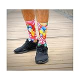 Zmart Unisex Novelty Funny Crazy Colorful Athletic Sports Crew Tube Socks