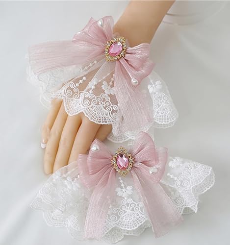 Japanese Sweet Princess Lolita Lace Wrist Cuffs for Women Teens