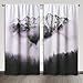 KGORGE Thermal Insulated Blackout Curtains - Heavy Duty Blackout Drapes Mountain Foggy Scenery Forest Tree Home Decoration for Hallway Open Door Office Dining Nursery Living Room, 52 x 84 inch, 1 Pair